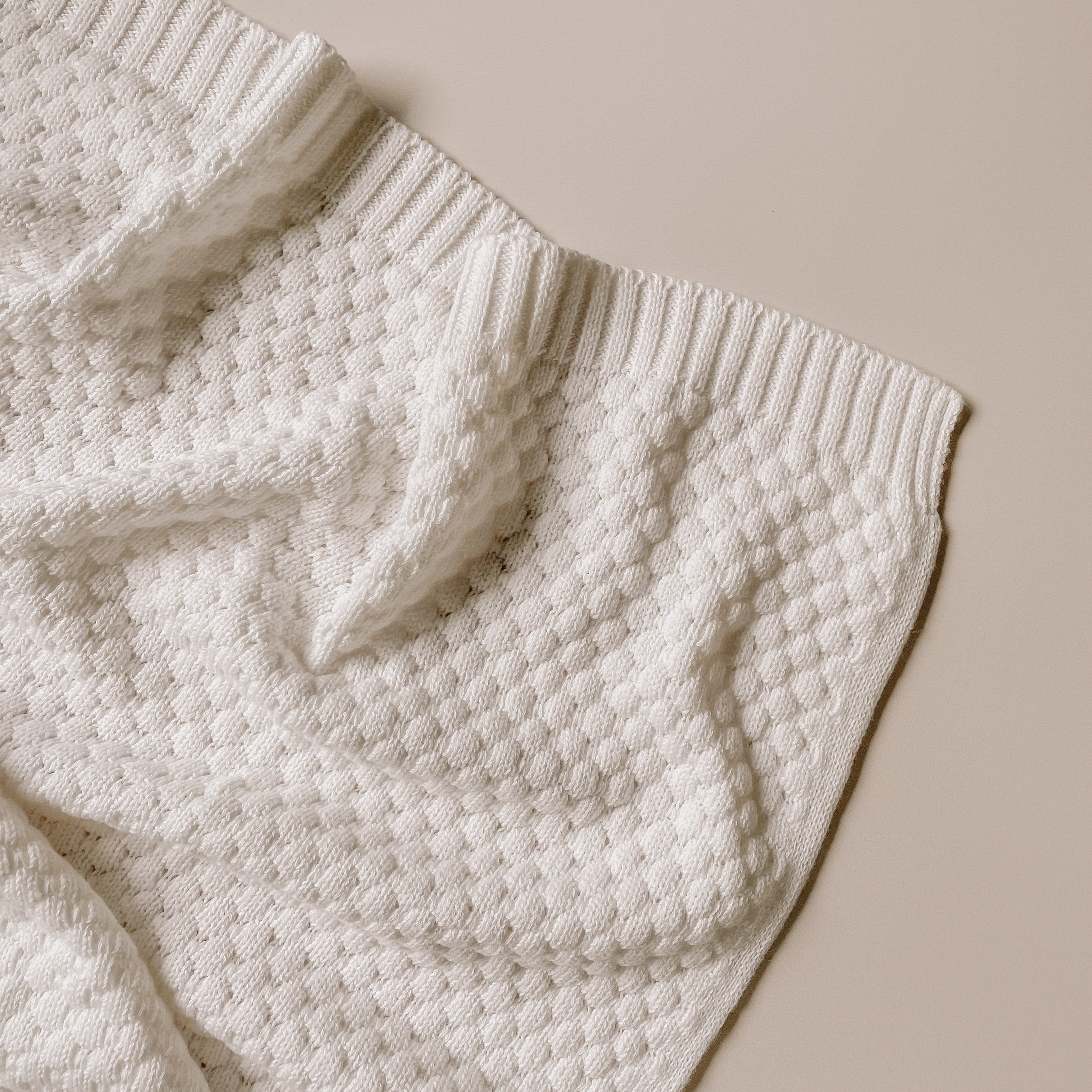 Diamond Knit Baby Blanket Oatmeal