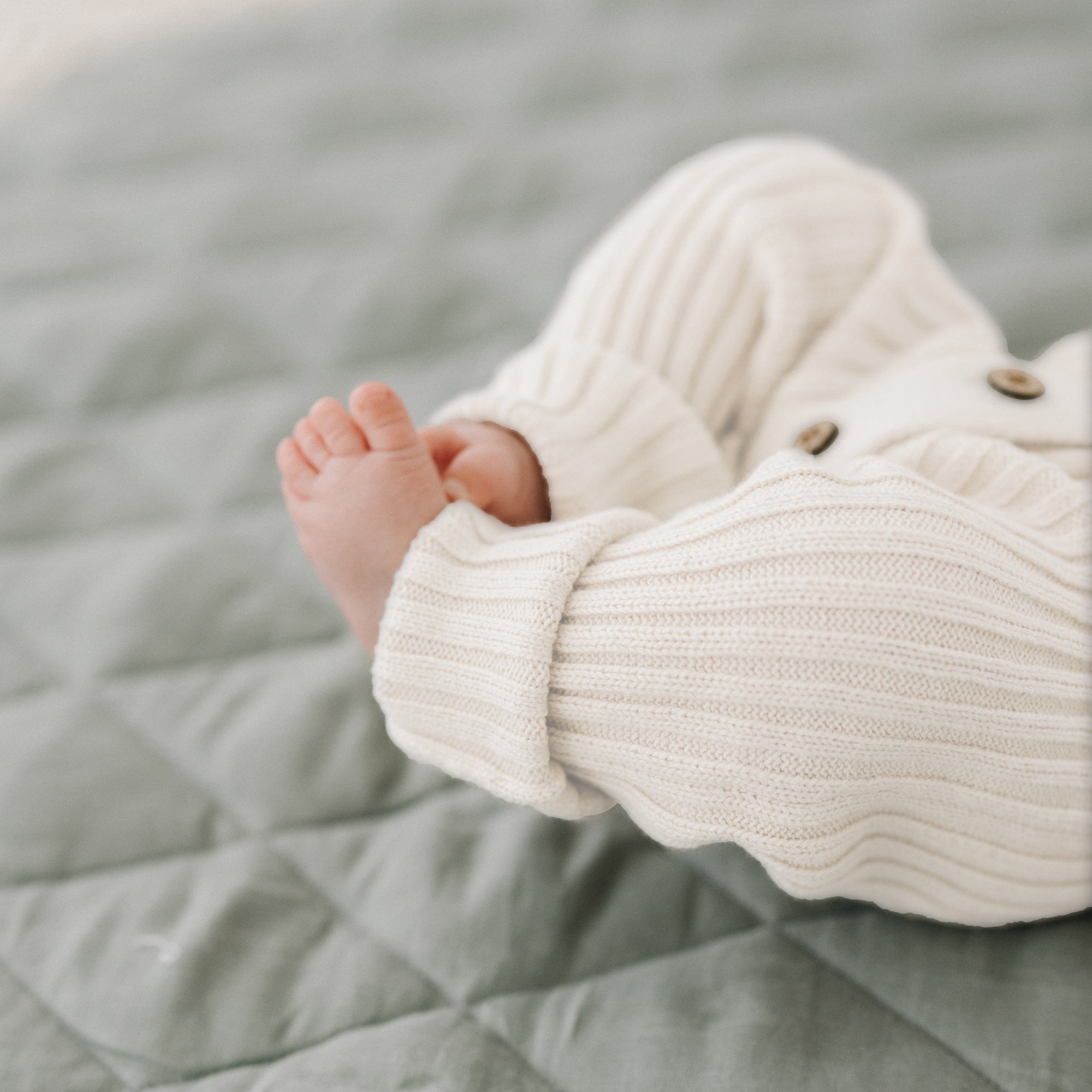 Rib Knit Romper Milk