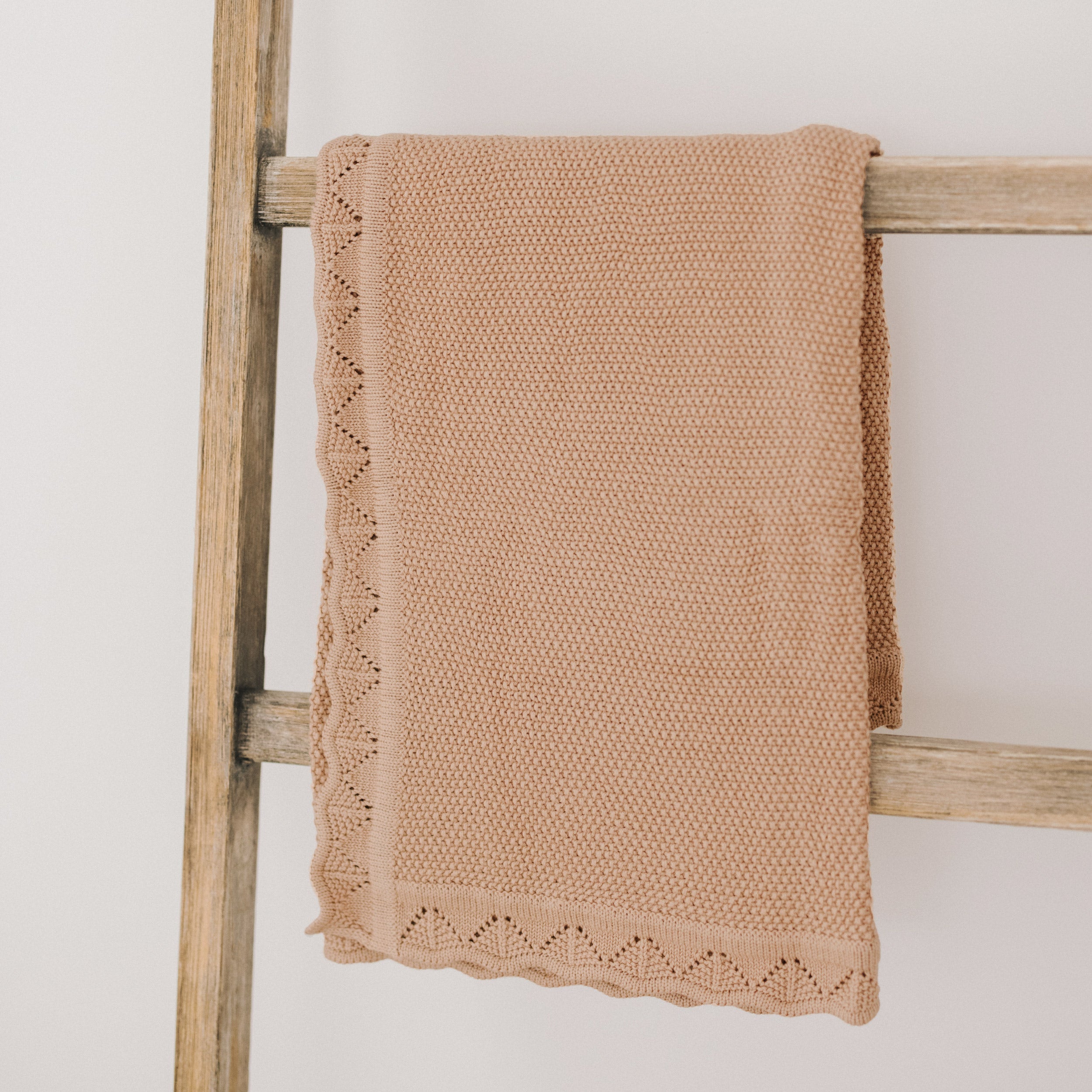 Classic Knit Baby Blanket Milk