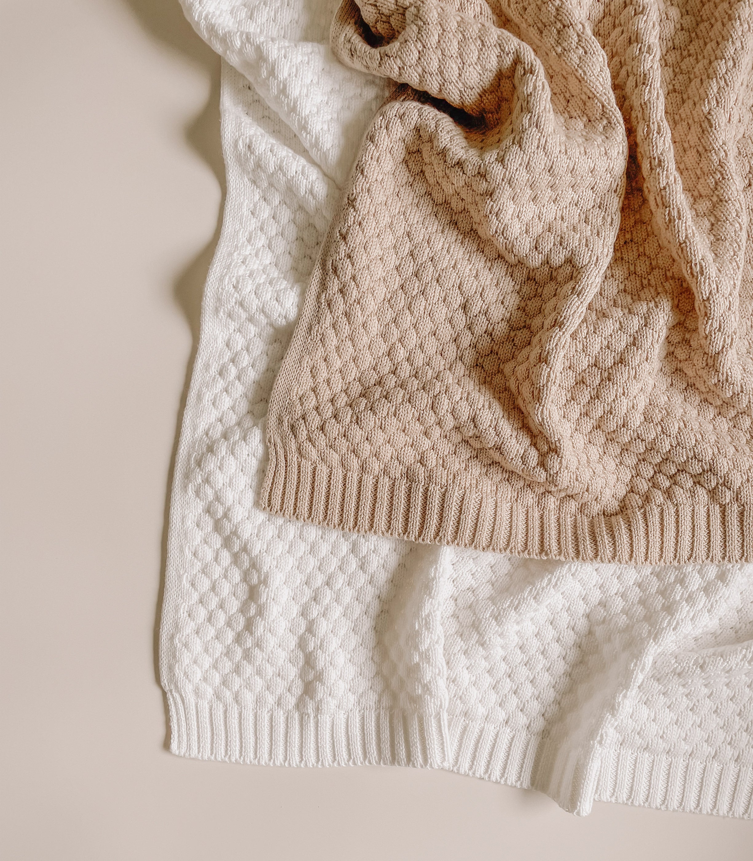 Diamond Knit Baby Blanket Oatmeal