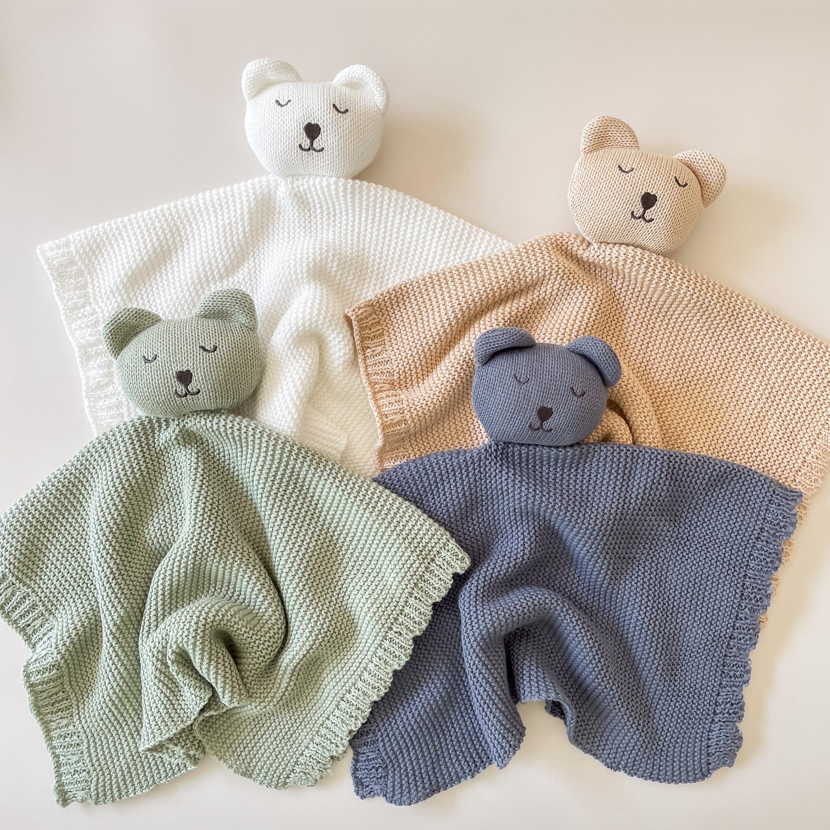Blue Baby Gift Set Newborn Gift Baby Shower Gift Baby Boy Comforter Knitted Baby Blanket Organic Cotton Comforter