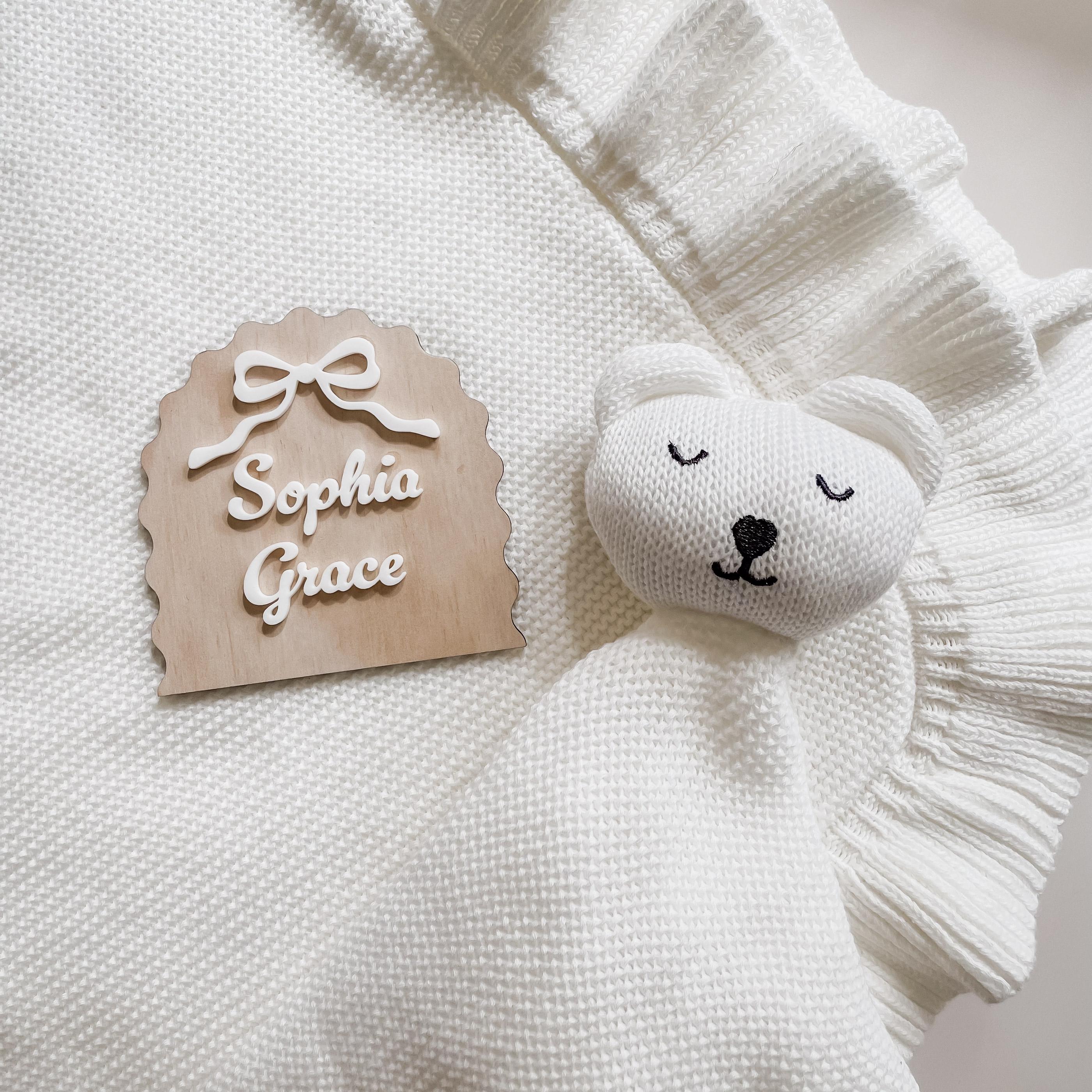 Personalized Baby Announcement Plaque: 3D Printed Name, Timber Keepsake