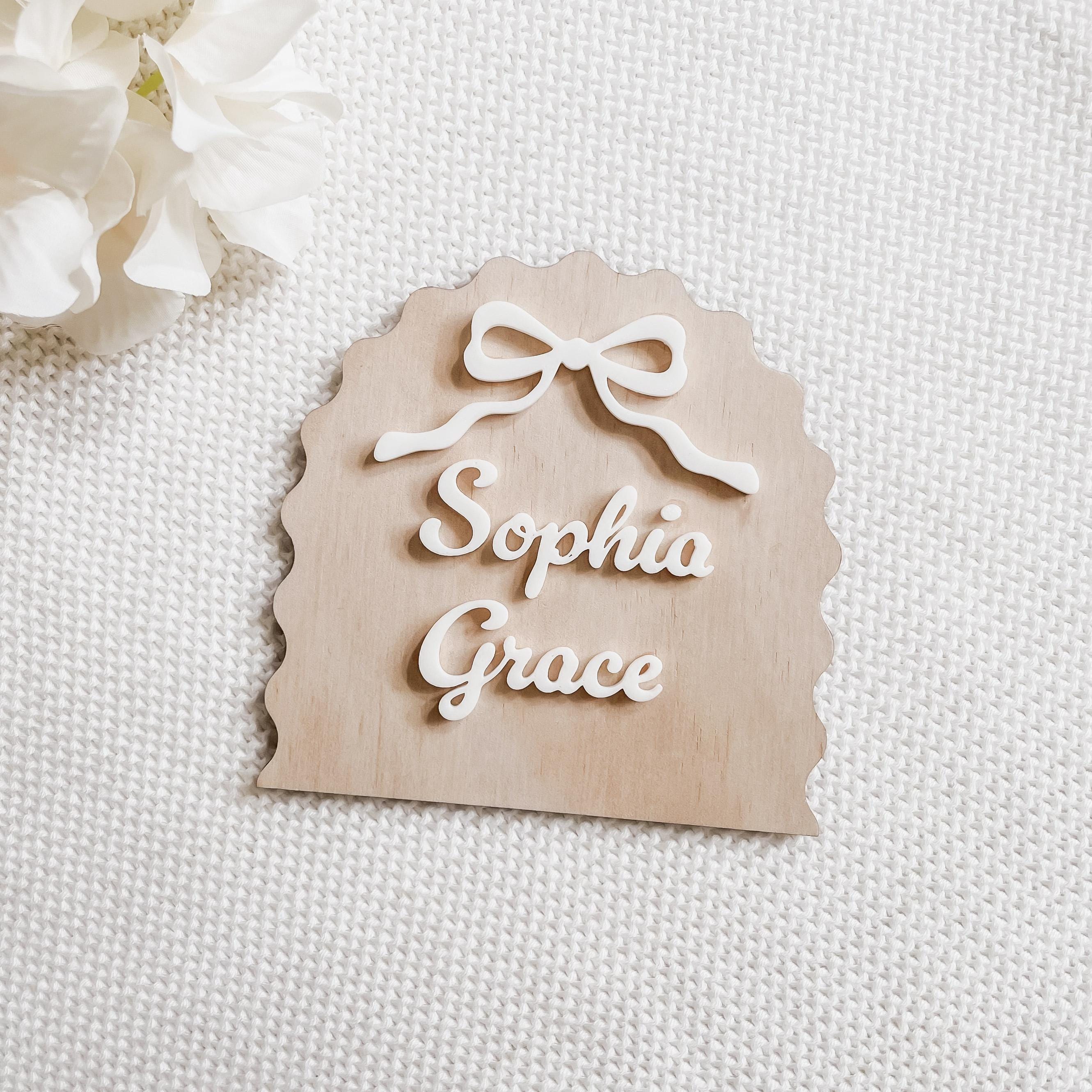 Personalized Baby Announcement Plaque: 3D Printed Name, Timber Keepsake