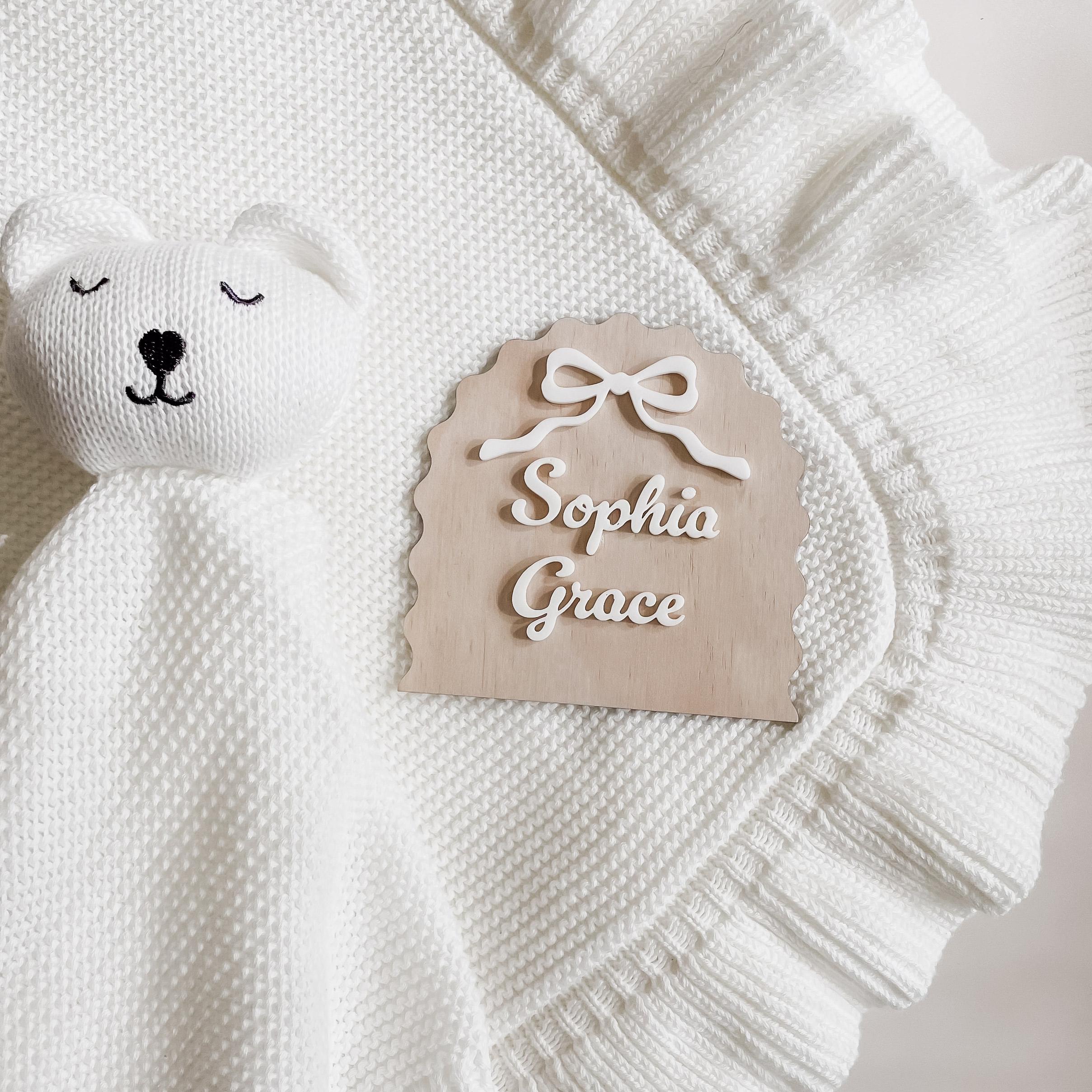 Personalized Baby Announcement Plaque: 3D Printed Name, Timber Keepsake