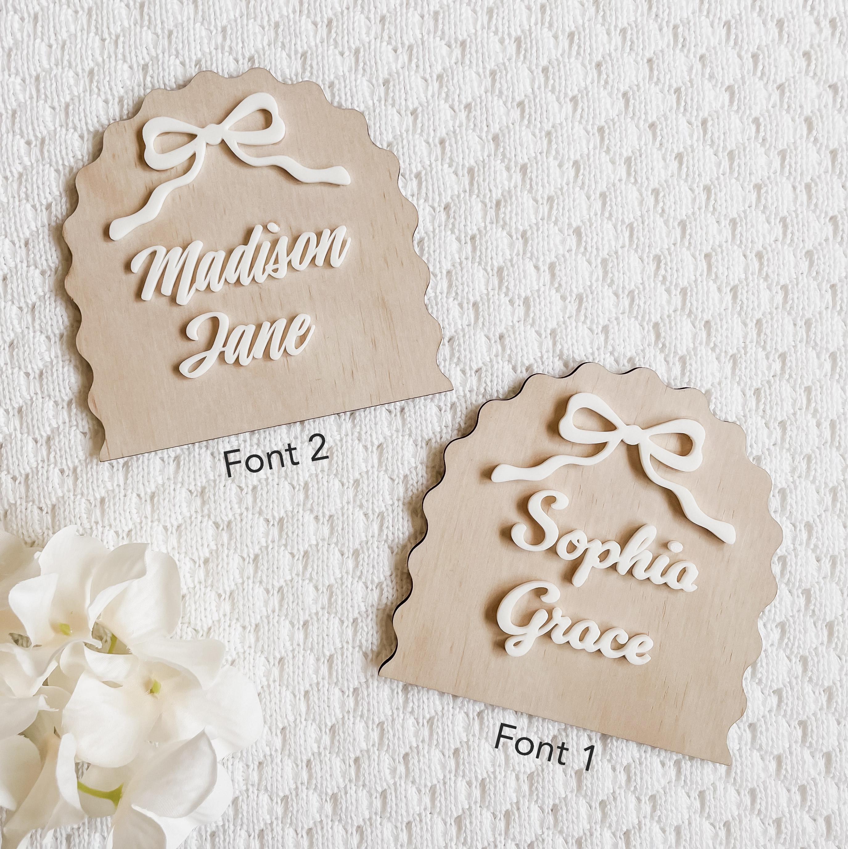 Personalized Baby Announcement Plaque: 3D Printed Name, Timber Keepsake
