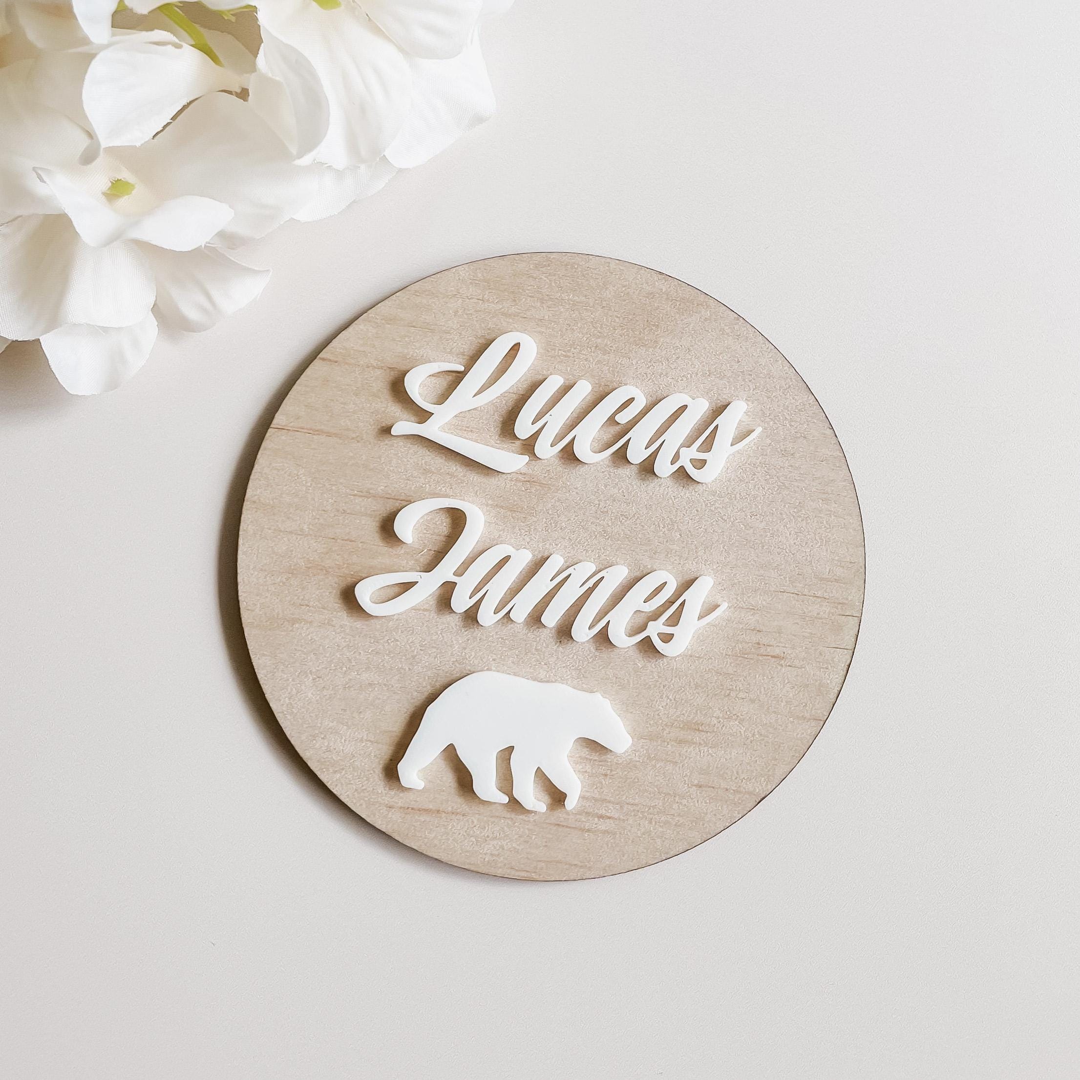 Personalized Baby Birth Announcement Sign: Wooden Name Plaque, Newborn Gift