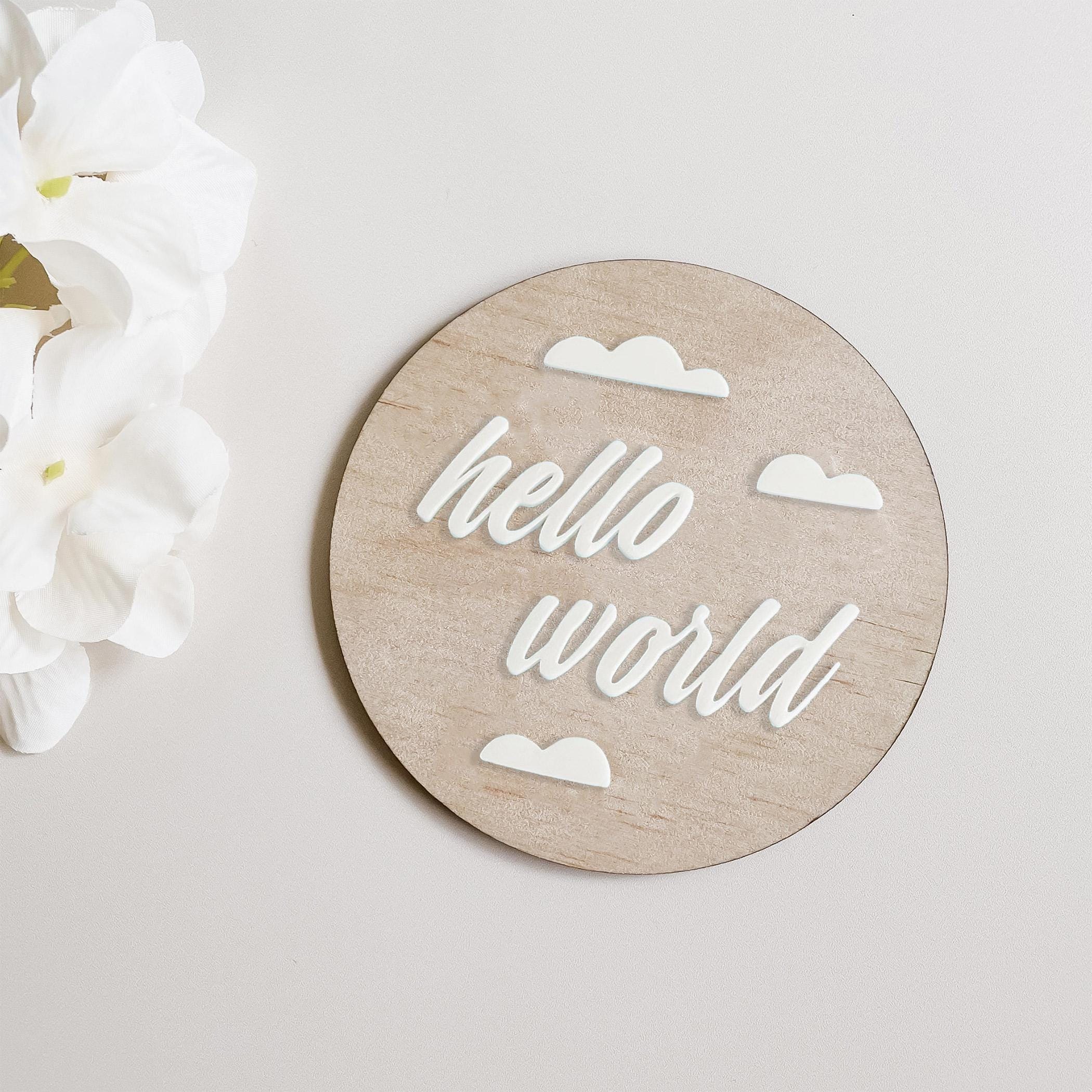 Birth Announcement Plaque, Wooden Photo Prop, New Parent Gift, Baby Shower, Gender Neutral Gift