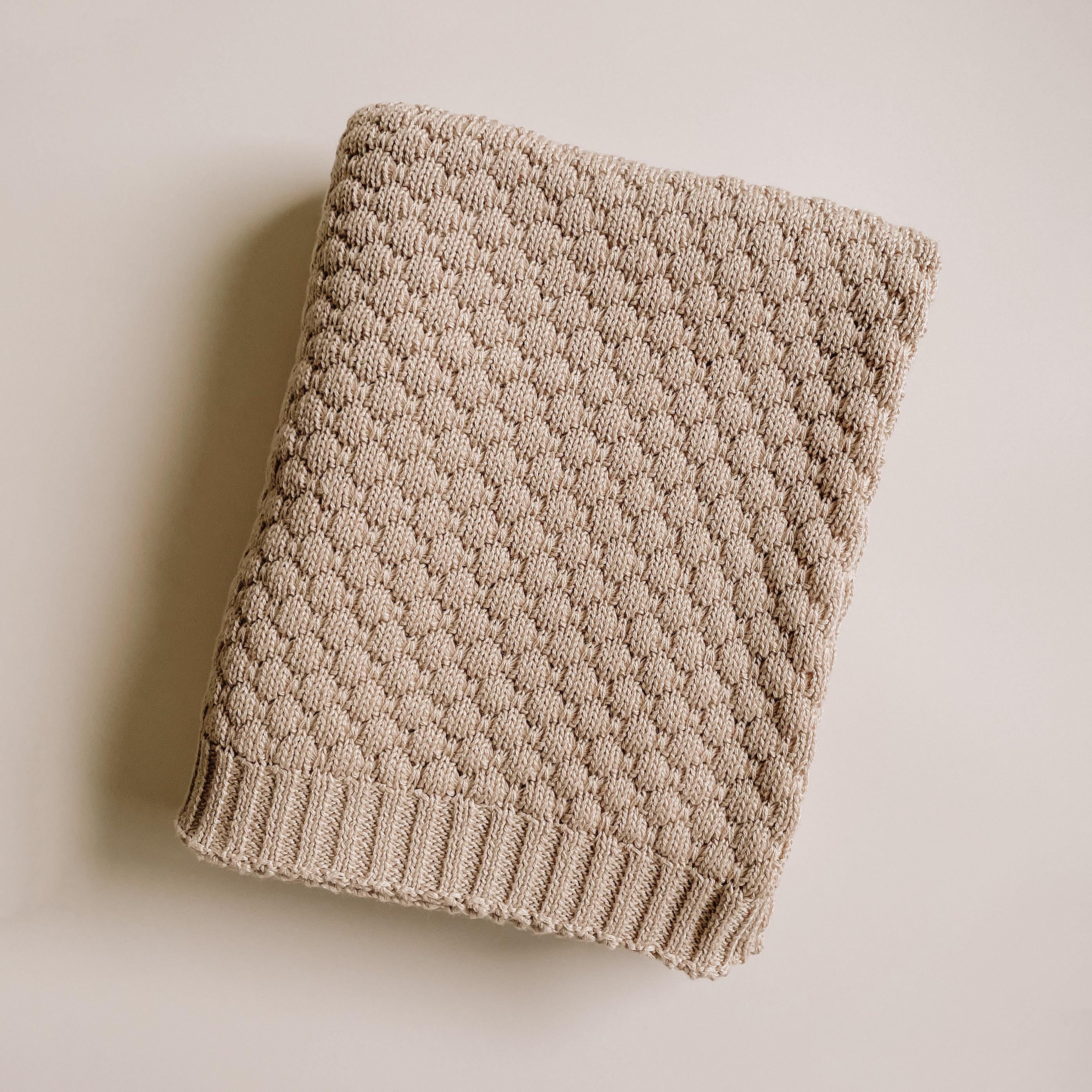 Cotton Knit Baby Gift Set: Blanket, Booties & Announcement Plaque