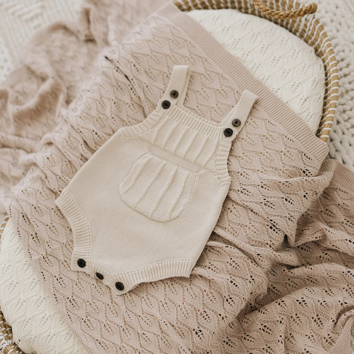 Ecostork Knitted Romper Latte
